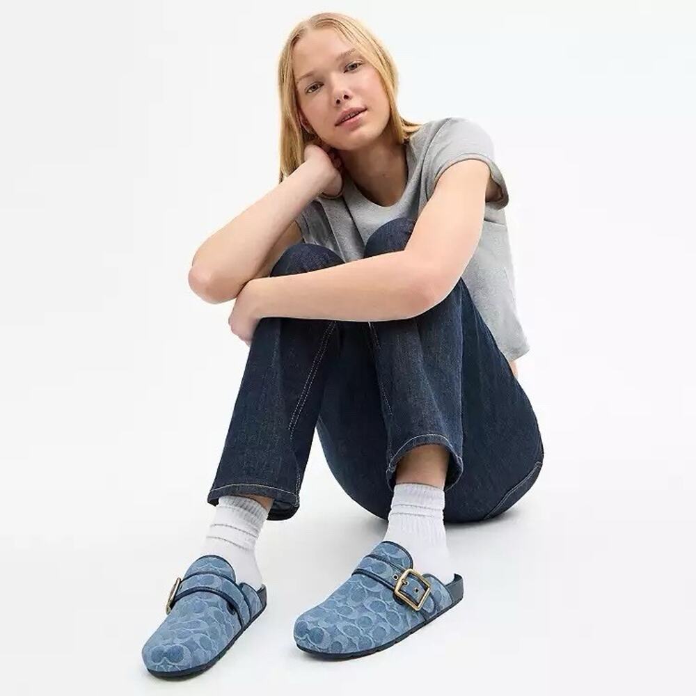 Coach Woman Archival Buckle Clog Regenerative Cotton Signature Denim CDF42 us9 - Picture 7 of 7